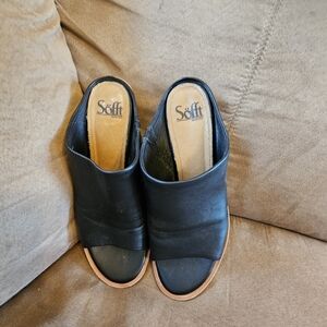 Sofft Carrey Black Sz 8 1/2 Slide Mules,  2" Heel
